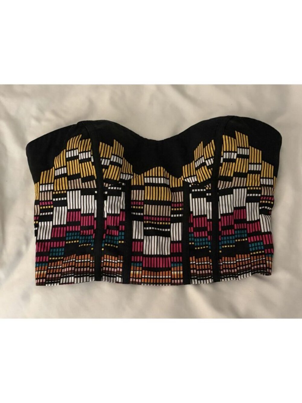 Bebe Women’s Strapless Cropped Multicolor Women’s Shirt Size XS